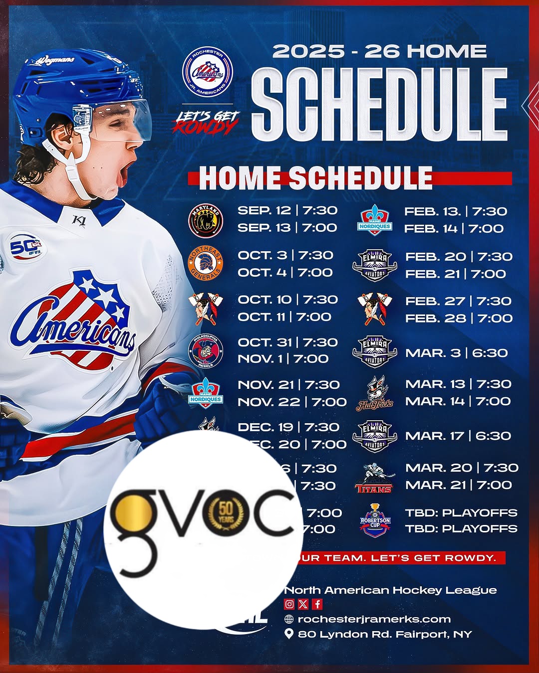 Season 50 — 2025 - 2026: GVOC at the Jr. Amerks